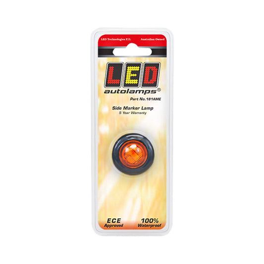 LED Autolamps Side Marker Light LED Round Mini 12/24V 20cm Cable Blister Pack 181AME