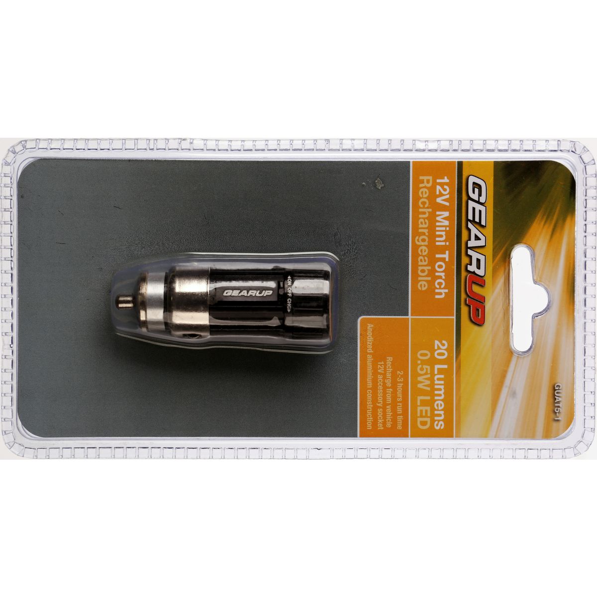 Gear Up Rechargable LED Torch 12v 0.5W GUAT5-1