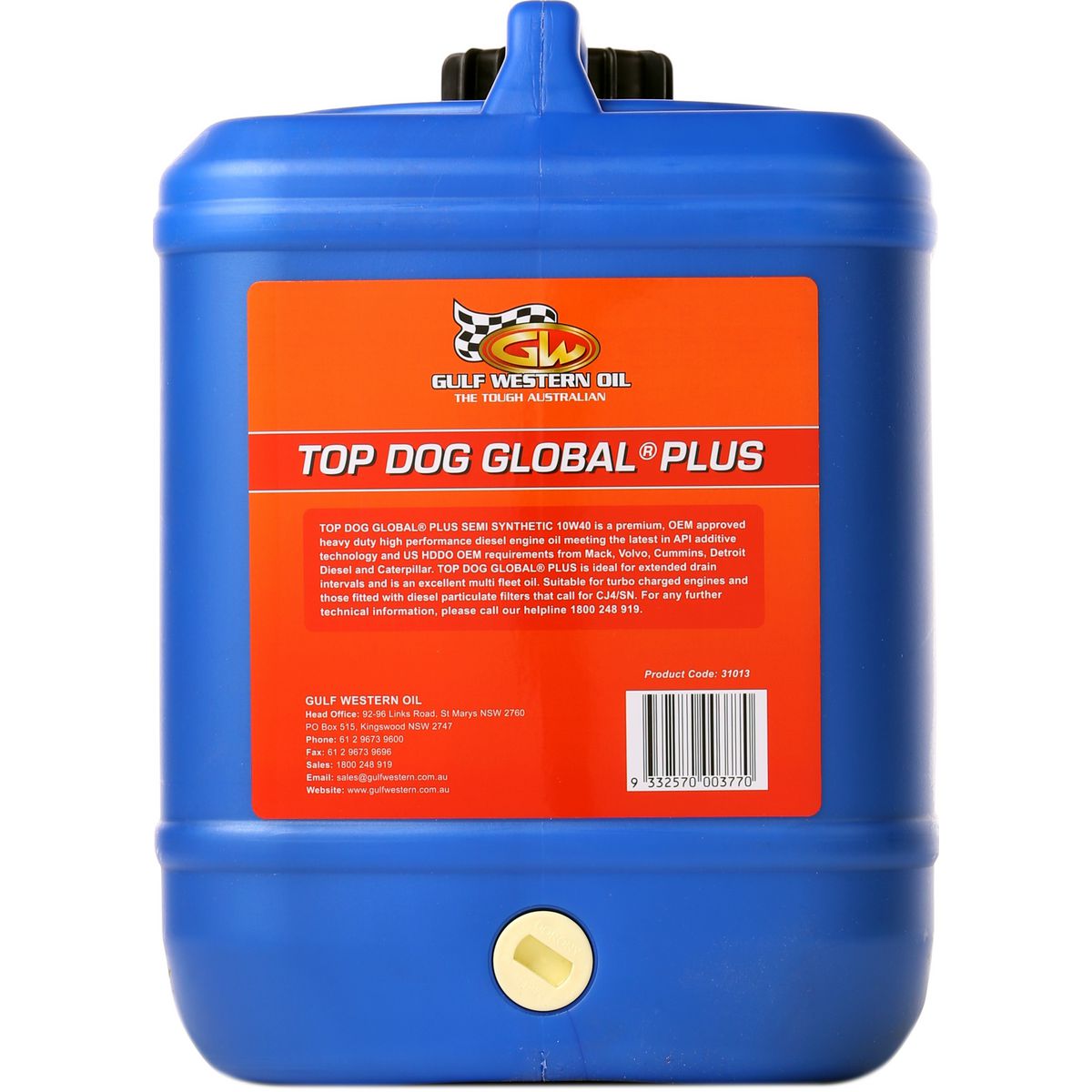 Gulf Western Top Dog 10W-40 Engine Oil 10L 31013