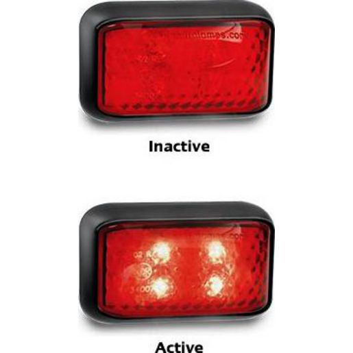 LED Autolamps Rear Marker with 30cm Cable Red 58x35x19mm 10-30V 35RMB