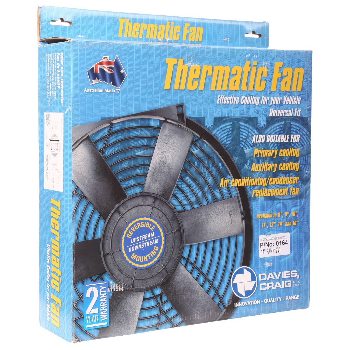 Davies Craig Universal Fan 12V Pusher - REVersible Od:348mm EFX0463