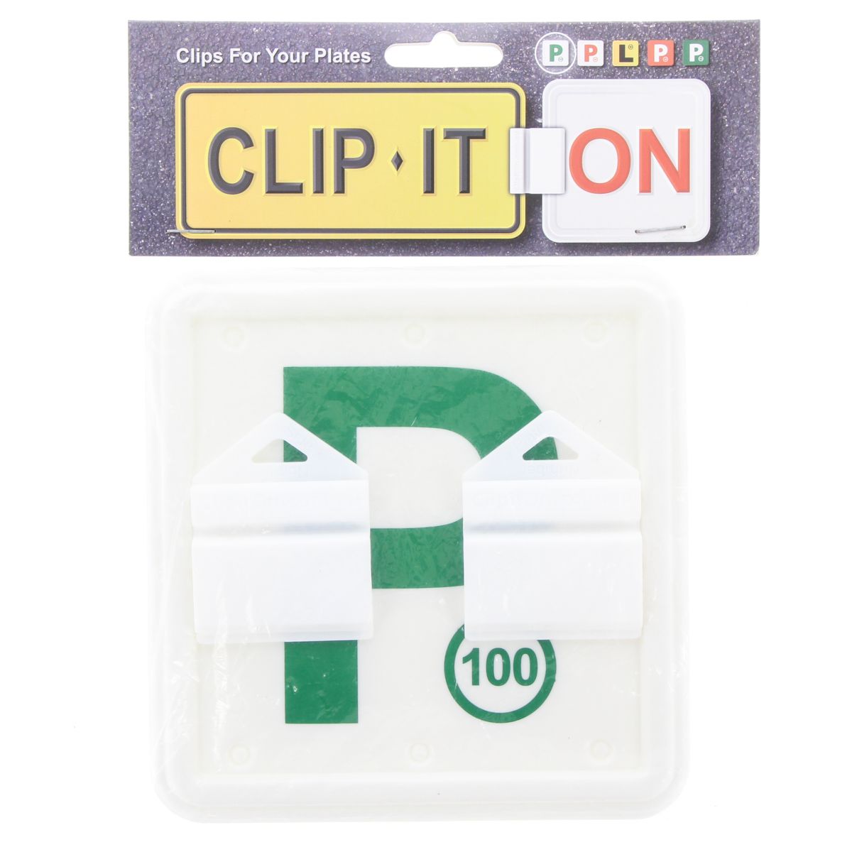 Clipit P-Plate Clips Green NSW 100 Pack of 2 2CGWP100