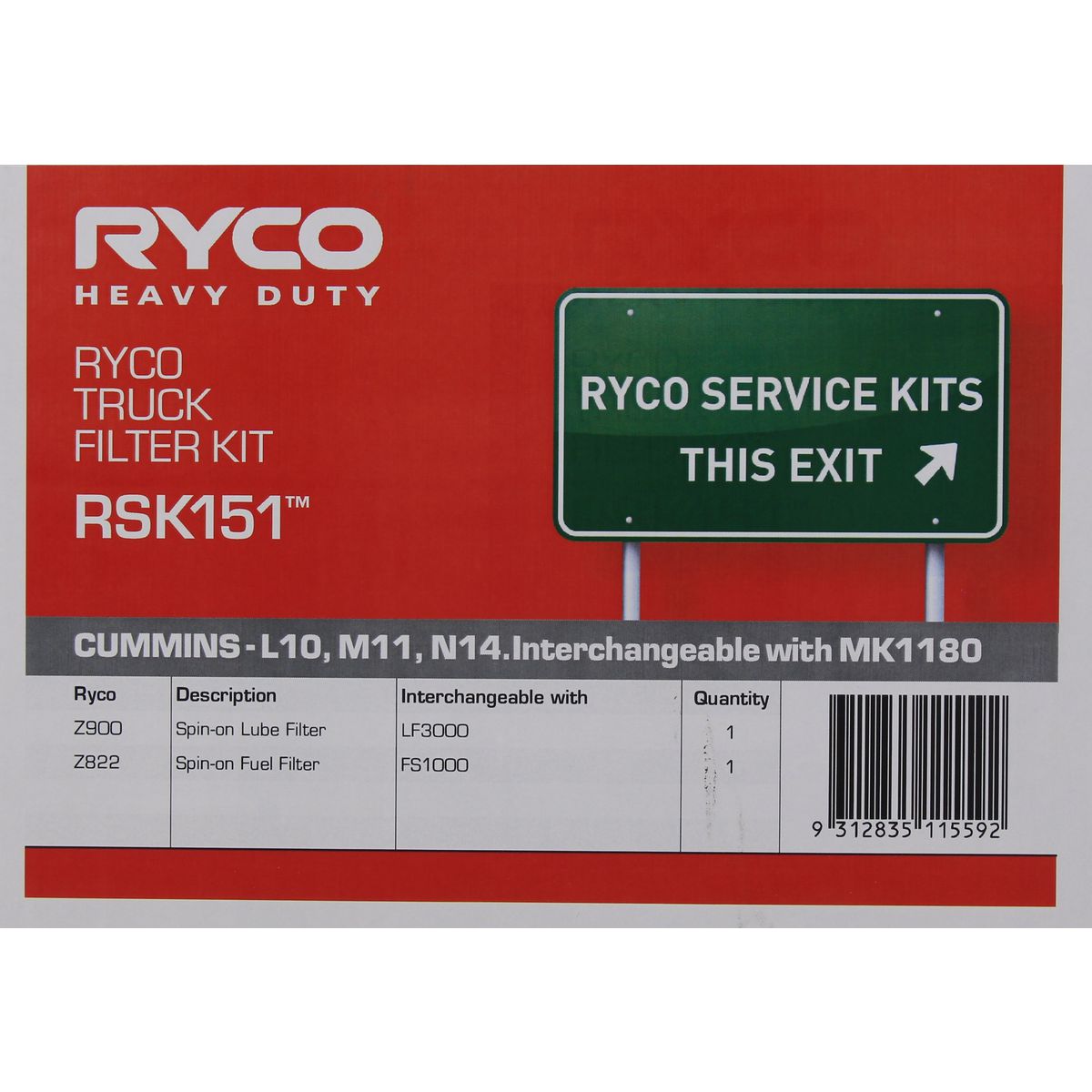 Ryco HD Service Kit RSK151