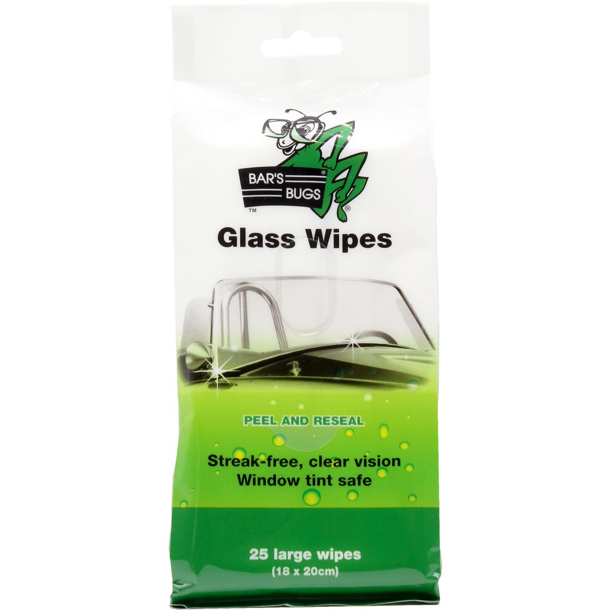 Bars Bugs Glass Wipes 25pk BBGW25