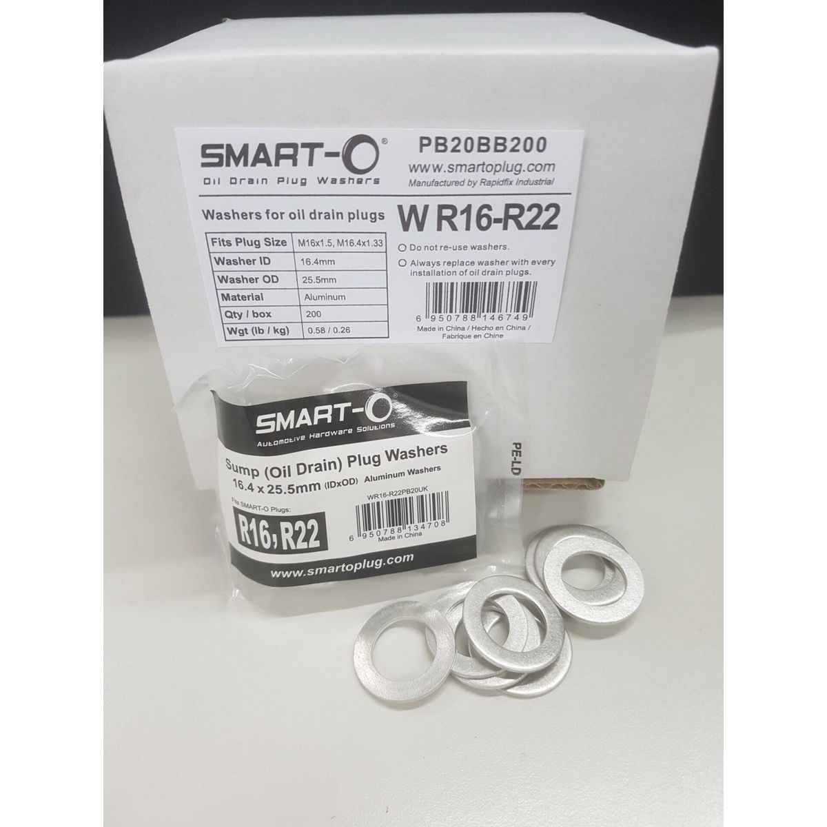 Smart-O Alloy Washer Suits R16R22 Sump Plug 20 Pack WR16-R22PB20