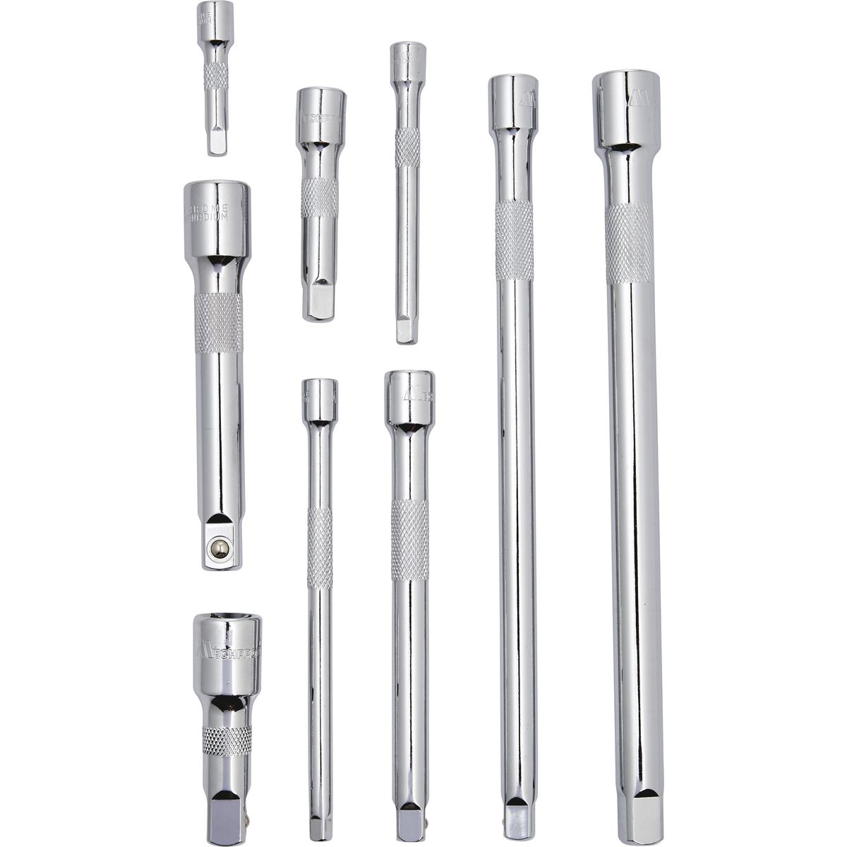 Mechpro Extension Bar Set 1/4In, 3/8In & 1/2In Drive 9pc