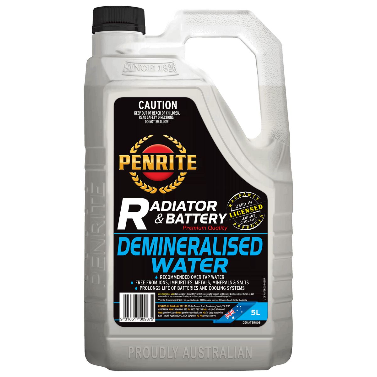 Penrite Demineralised Water 5L DEWATER005