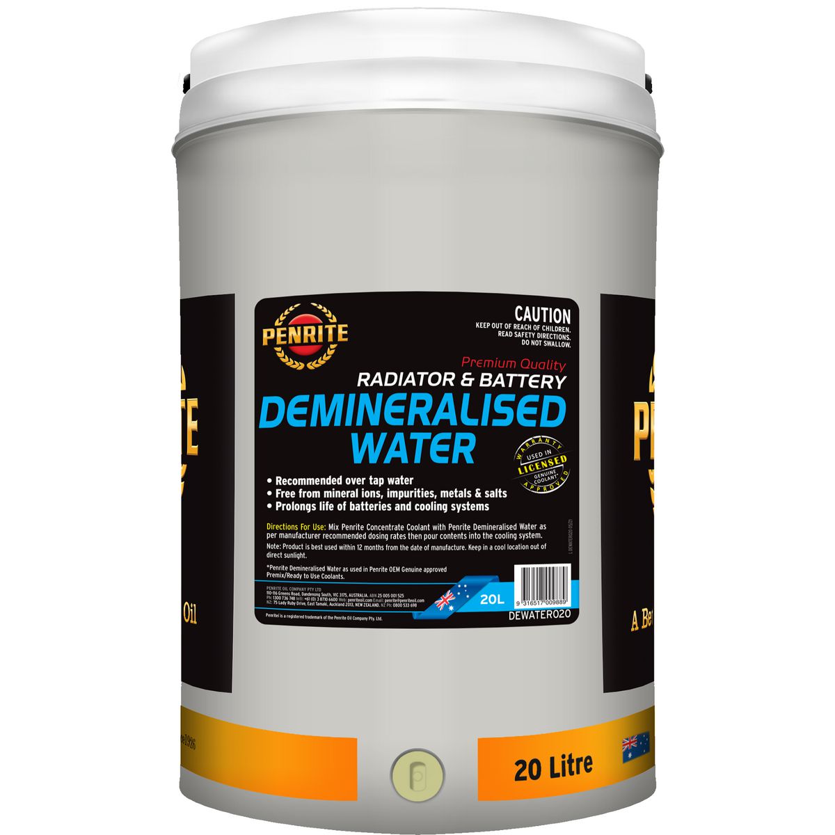 Penrite Demineralised Water 20L DEWATER020