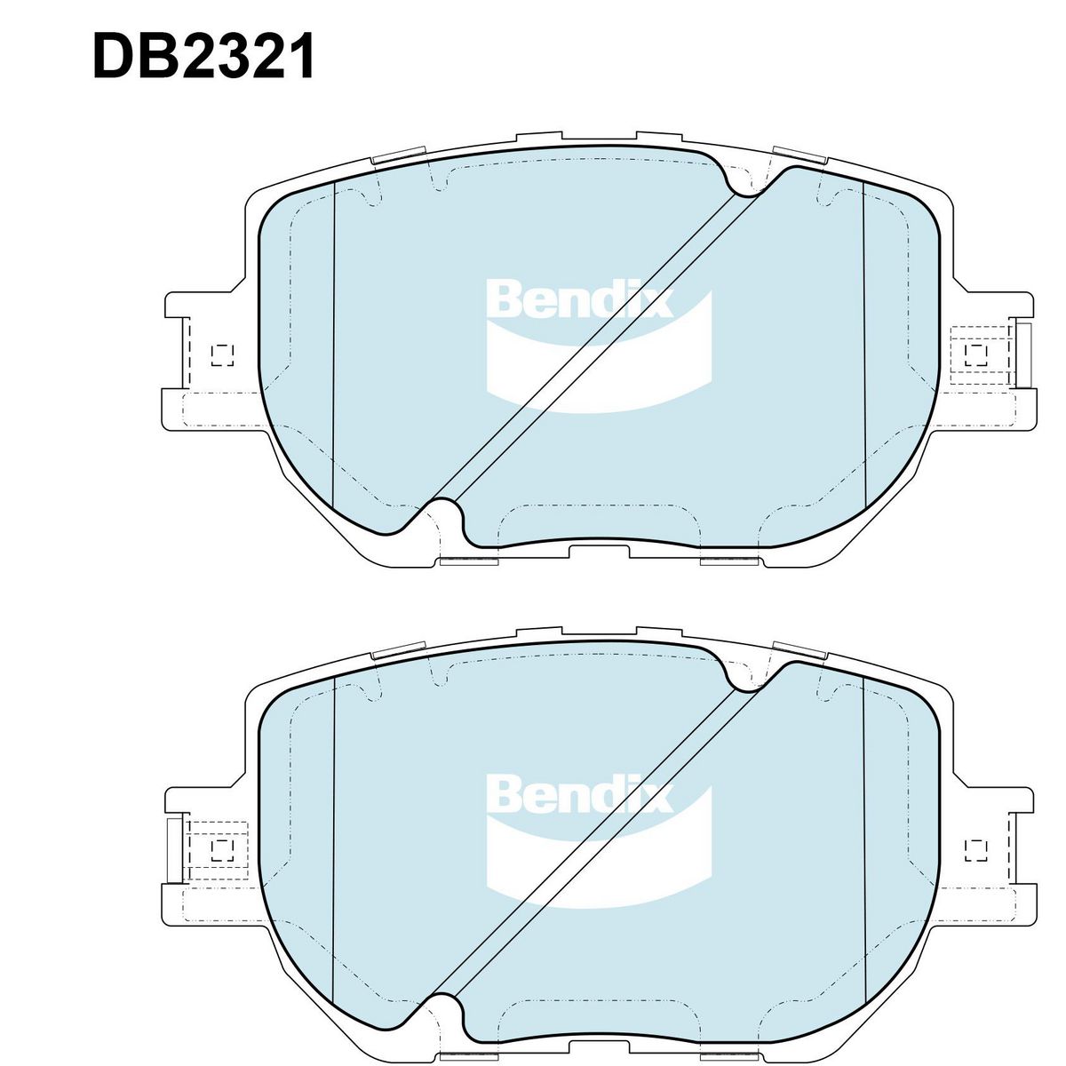 Bendix General CT Brake Pad Set Front DB2321 GCT