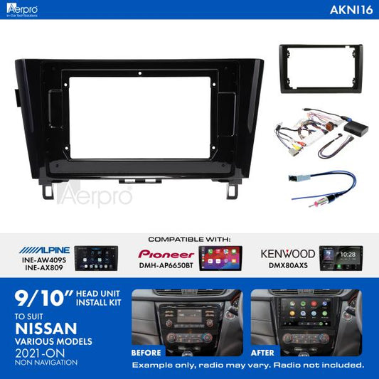 Aerpro 9/10 Inch Install Kit To Suit Model Nissan 2021- [Compatible With Pioneer, Kenwood & Alpine 9/10 Inch Head Units] AKNI16
