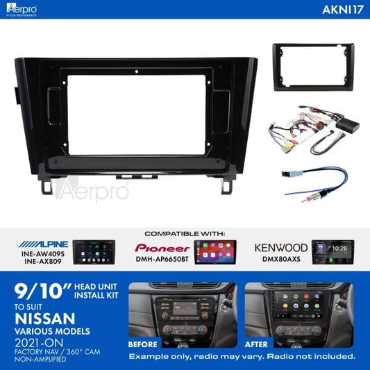 Aerpro 9/10 Inch Install Kit To Suit Model Nissan 2021- [Compatible With Pioneer, Kenwood & Alpine 9/10 Inch Head Units] AKNI17