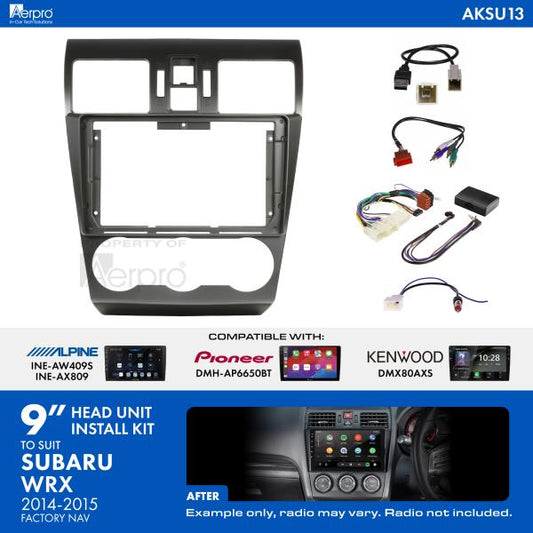 Aerpro 9 Inch Install Kit To Suit Subaru Wrx 2014-2015 [Compatible With Pioneer, Kenwood & Alpine 9 Inch Head Units] AKSU13