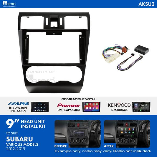 Aerpro 9 Inch Install Kit To Suit Subaru Various 2012-2015 [Compatible With Pioneer, Kenwood & Alpine 9 Inch Head Units] AKSU2
