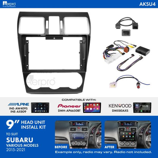 Aerpro 9 Inch Install Kit To Suit Subaru 2015-2021 [Compatible With Pioneer, Kenwood & Alpine 9 Inch Head Units] AKSU4