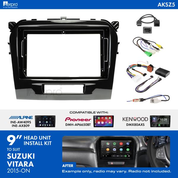 Aerpro 9 Inch Install Kit To Suit Suzuki Vitara 2015- [Compatible With Pioneer, Kenwood & Alpine 9 Inch Head Units] AKSZ5