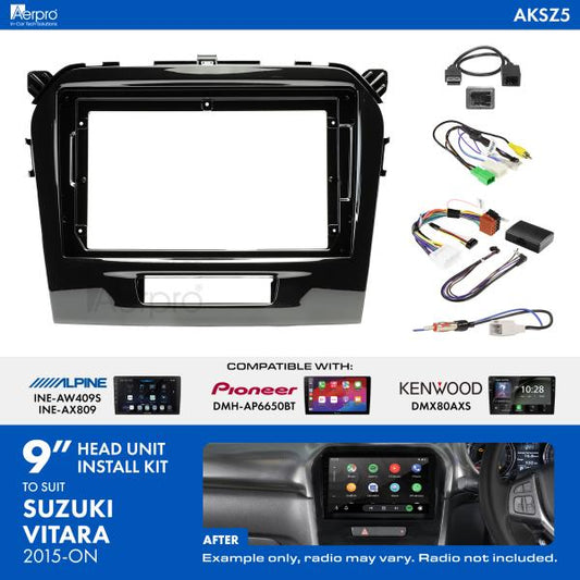Aerpro 9 Inch Install Kit To Suit Suzuki Vitara 2015- [Compatible With Pioneer, Kenwood & Alpine 9 Inch Head Units] AKSZ5