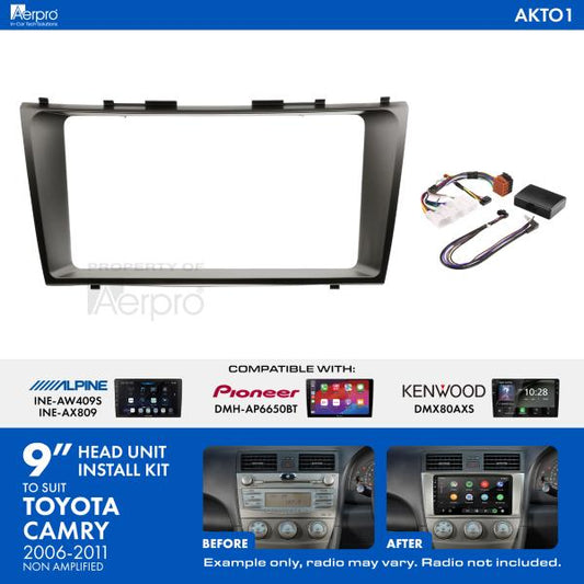Aerpro 9 Inch Install Kit To Suit Toyota Camry 2006-2011 [Compatible With Pioneer, Kenwood & Alpine 9 Inch Head Units] AKTO1