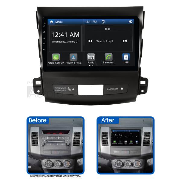 Aerpro 9In Multimedia Receiver To Suit Mitsubishi Outlander (2007-2012) & Peugeot 4007 (2009-2012) - Rockford Fosgate Amplified AMMB12