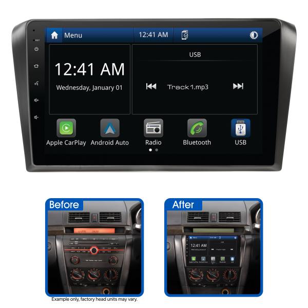 Aerpro 9In Multimedia Receiver To Suit Mazda 3 (2004-2009) - Non-Amplified AMMZ6