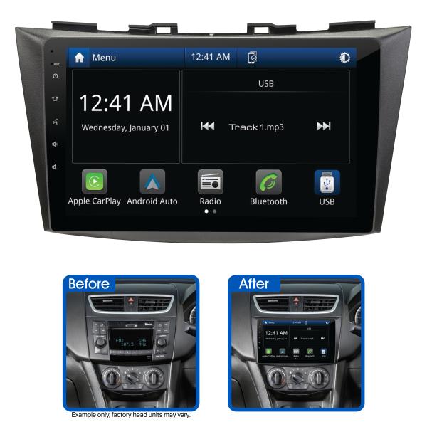 Aerpro 9In Multimedia Receiver To Suit Suzuki Swift (2011-2017) - Without Phone Buttons AMSZ3