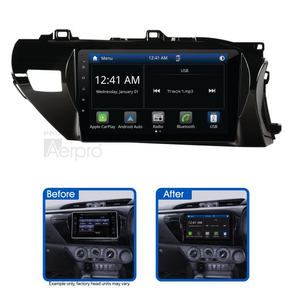 Aerpro 10In Multimedia Receiver To Suit Toyota Hilux (2020-On) - Jbl Amplified 360 Camera Models AMTO4