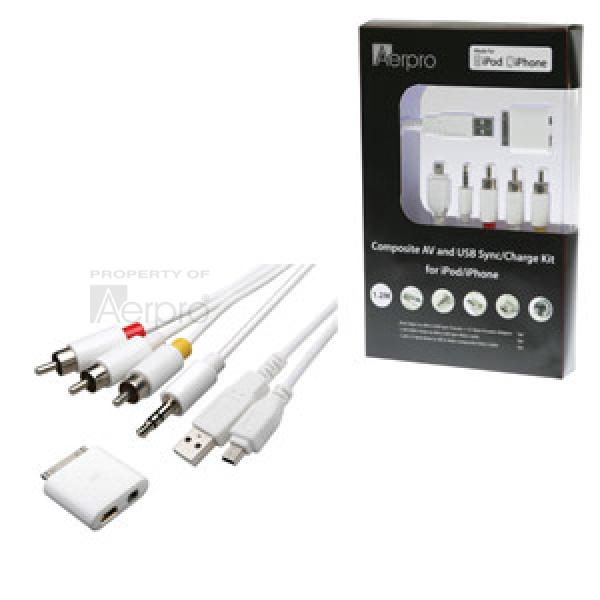 Aerpro Composite Av And Usb/Sync/ Charge Kit Suits Ipod/Iphone APL40