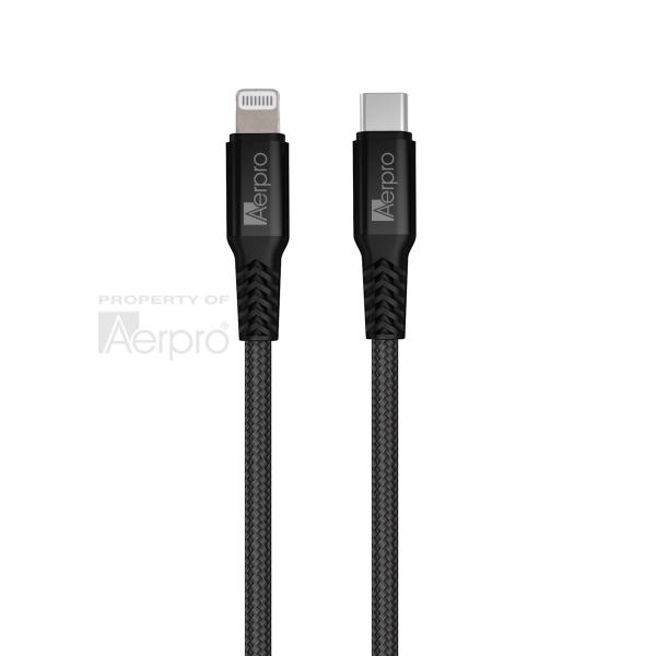 Aerpro Premium Lightning To USB-C Cable (1.5M / Black) APL430B