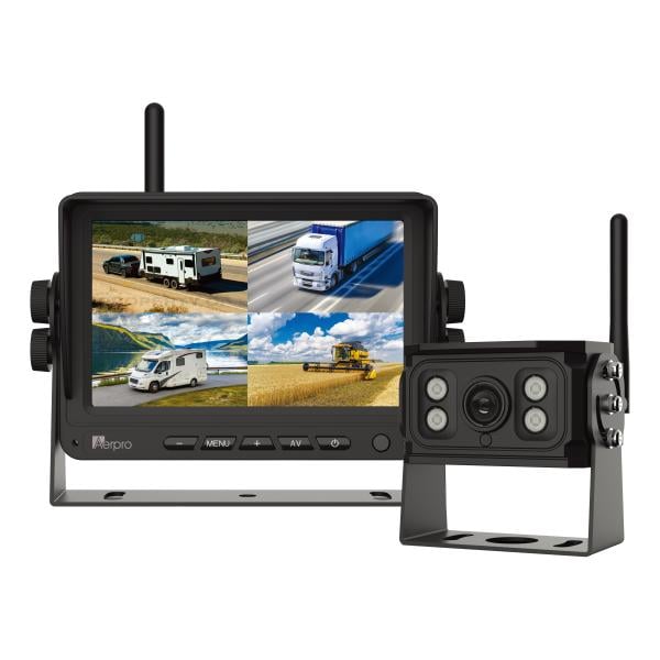 Aerpro 7In Wireless Heavy Duty Quad View Monitor 1080P HD Camera Kit With Dvr AVK7W1