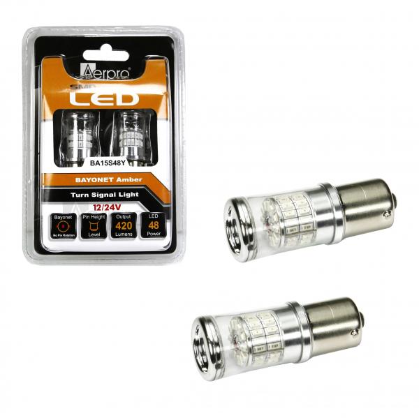 Aerpro Smd Bulb Ba15S Bayonet Yellow/Amb BA15S48Y