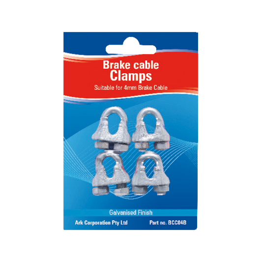 ARK Ark Brake Cable Clamps 4 X 4Mm Galvanised 186BCC04B