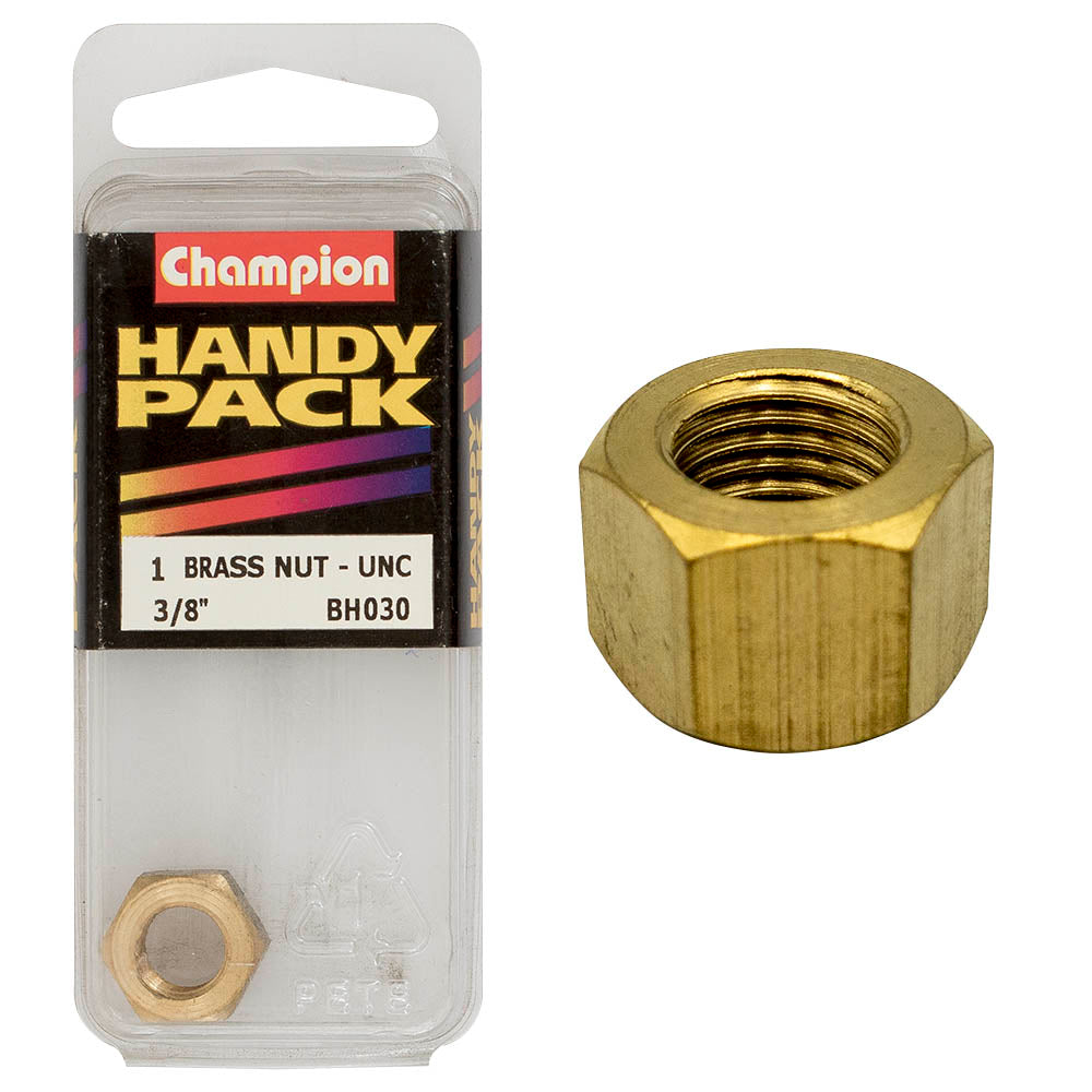 Champion Fasteners Manifold Nut Brass 3/8In Unc BH030