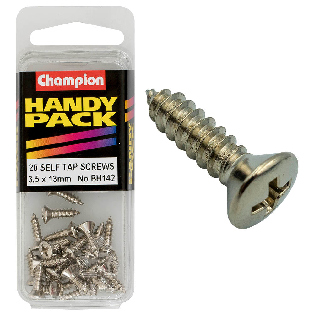 Champion Fasteners Self Tapper Screw Rsd Phillips 3.5 X 13mm Nickel Plated BH142