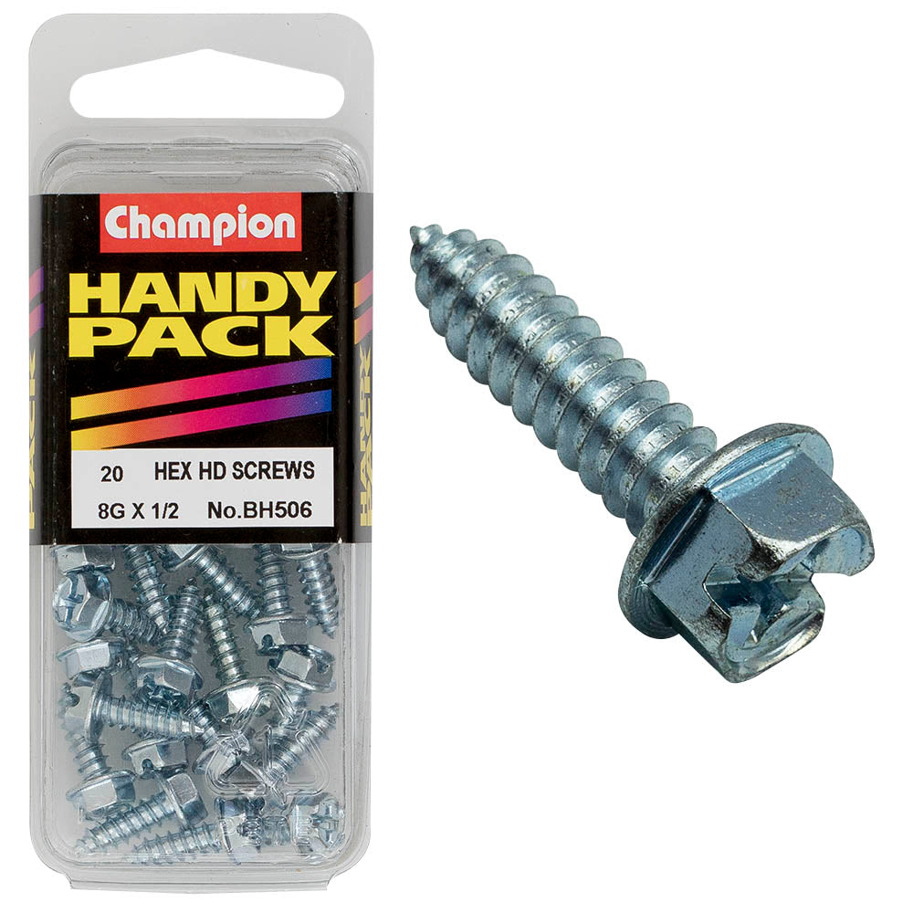 Champion Fasteners Self Tapper Screw Hex Combo 4.2 X 13mm Zinc Plated BH506