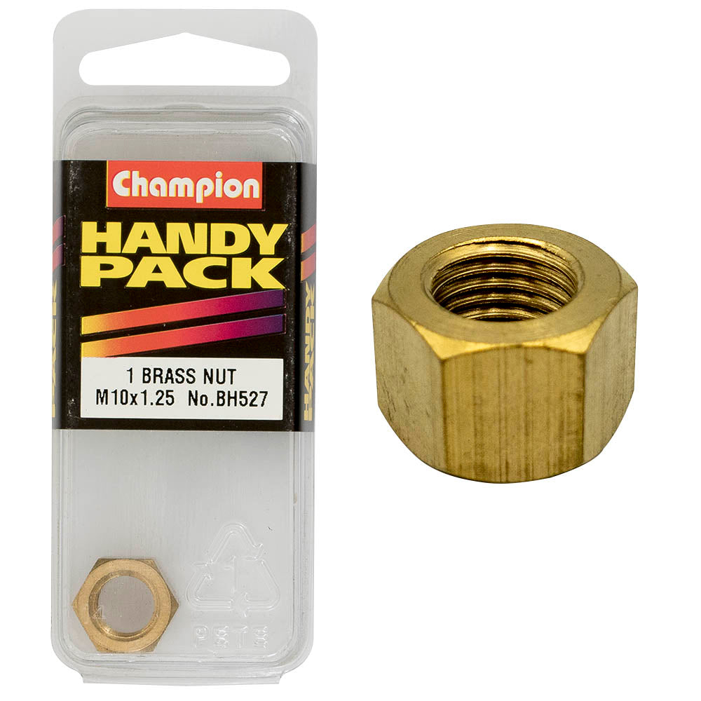 Champion Fasteners Manifold Nut Brass M10 X 1.25mm BH527