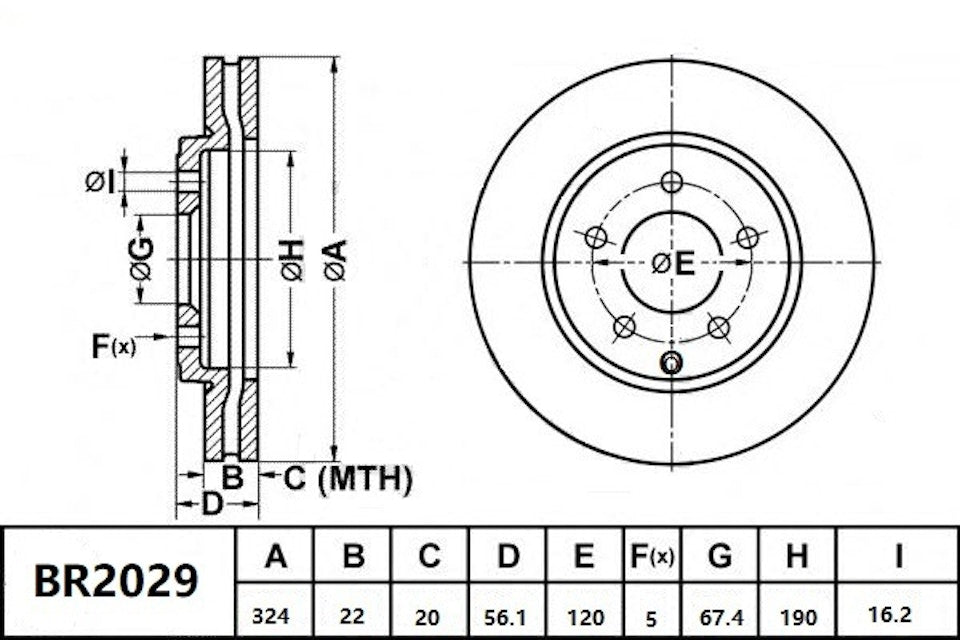 Bendix General CT Brake Rotor Single BR2029 GCT