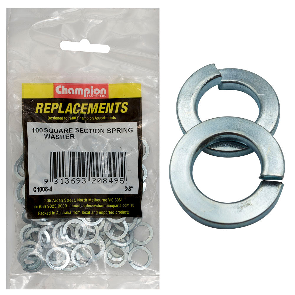 Champion Fasteners Washer Spring Square Section 3/8In Zinc Plated C1008-4