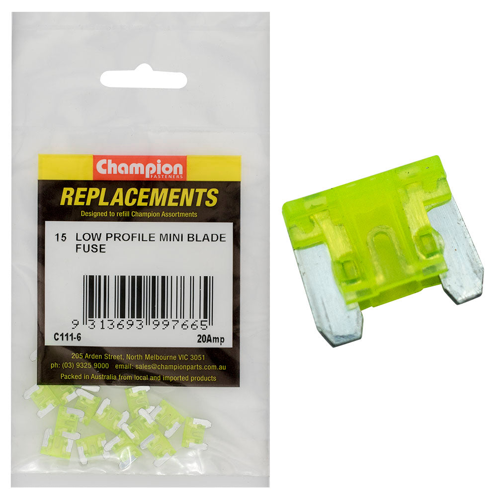 Champion Fasteners Fuse Blade Micro 20 Amp C111-6