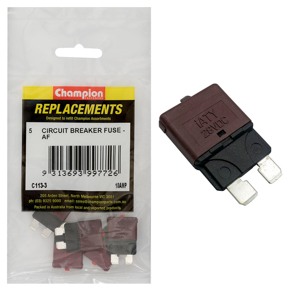 Champion Fasteners Fuse Blade Circuit Breaker Fuse Af 10 Amp C113-3