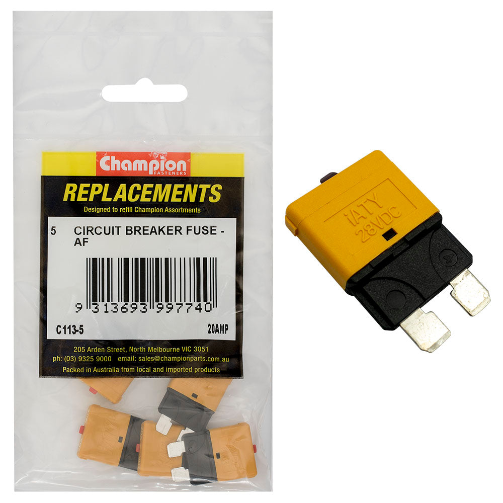 Champion Fasteners Fuse Blade Circuit Breaker Fuse Af 20 Amp C113-5
