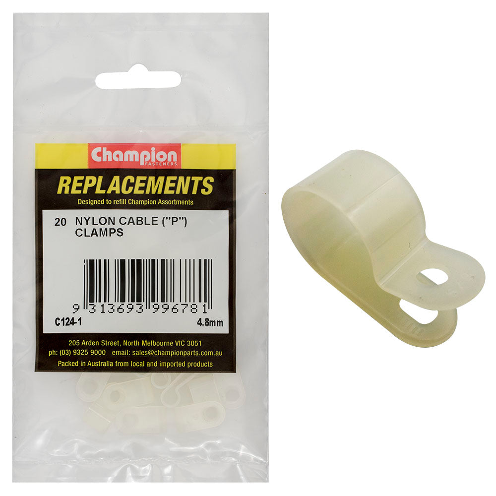 Champion Fasteners Cable Clamp Nylon 4.8mm C124-1