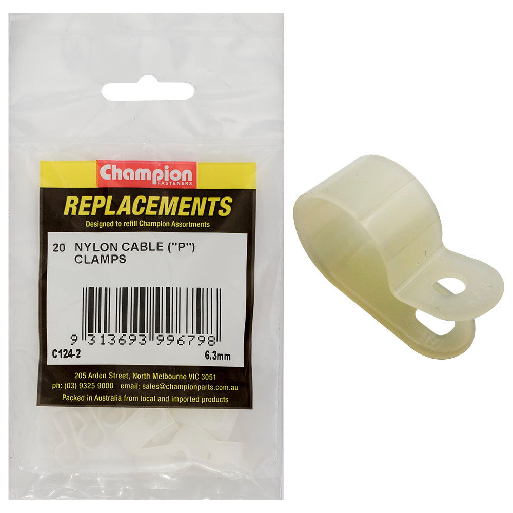 Champion Fasteners Cable Clamp Nylon 6.3mm C124-2