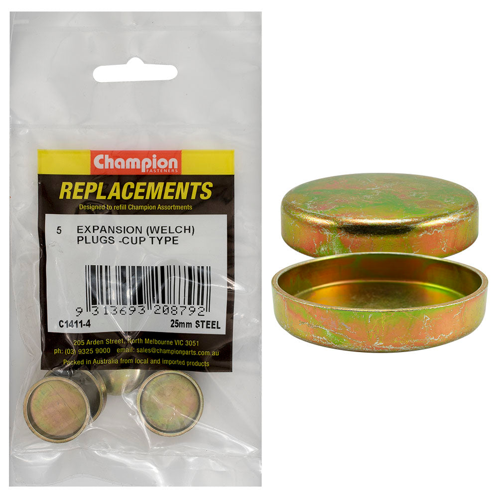 Champion Fasteners Welch Plug Cup Steel 25mm C1411-4