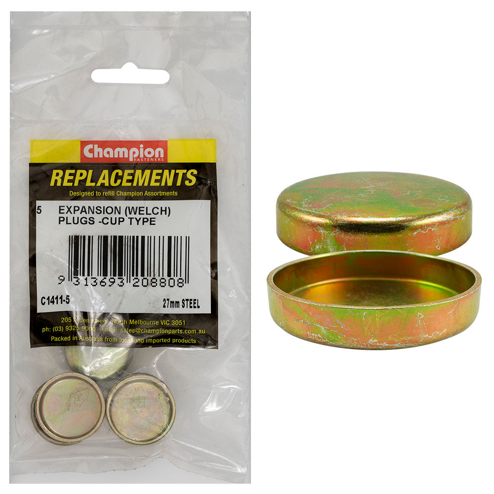 Champion Fasteners Welch Plug Cup Steel 27mm C1411-5