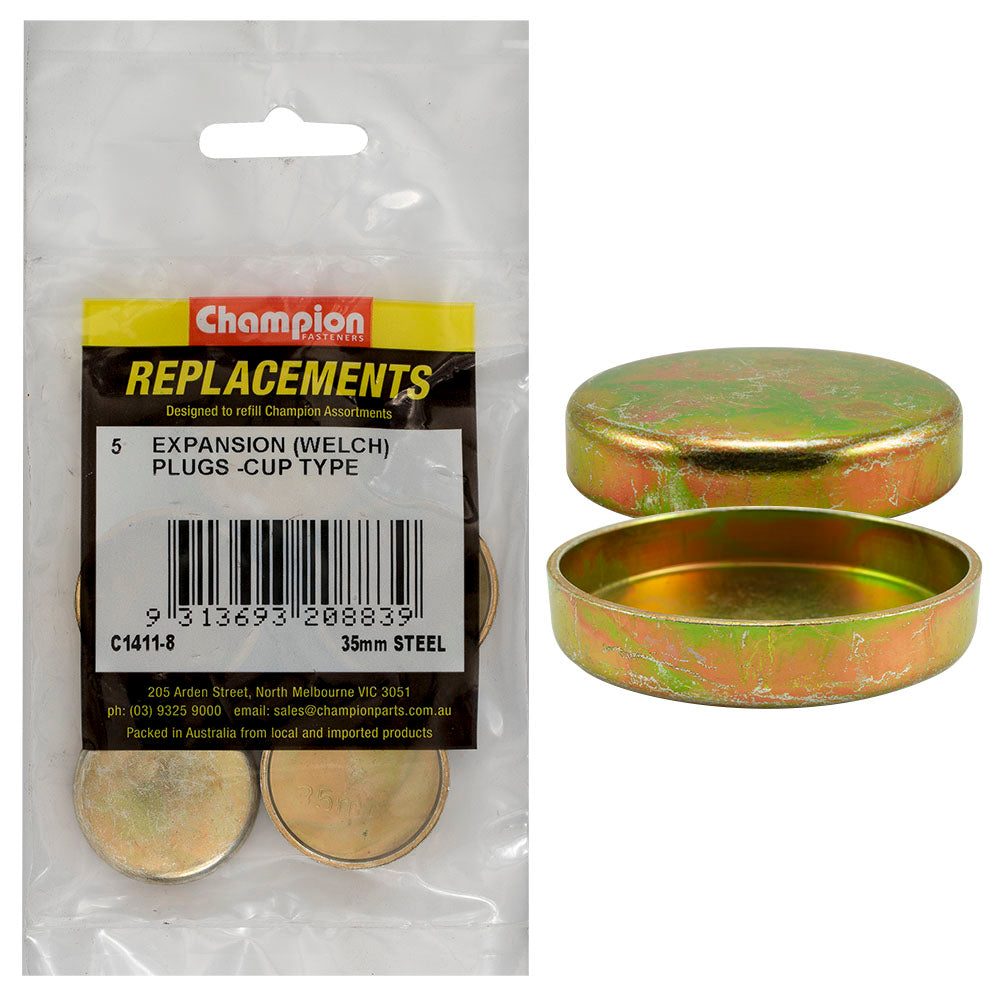 Champion Fasteners Welch Plug Cup Steel 35mm C1411-8