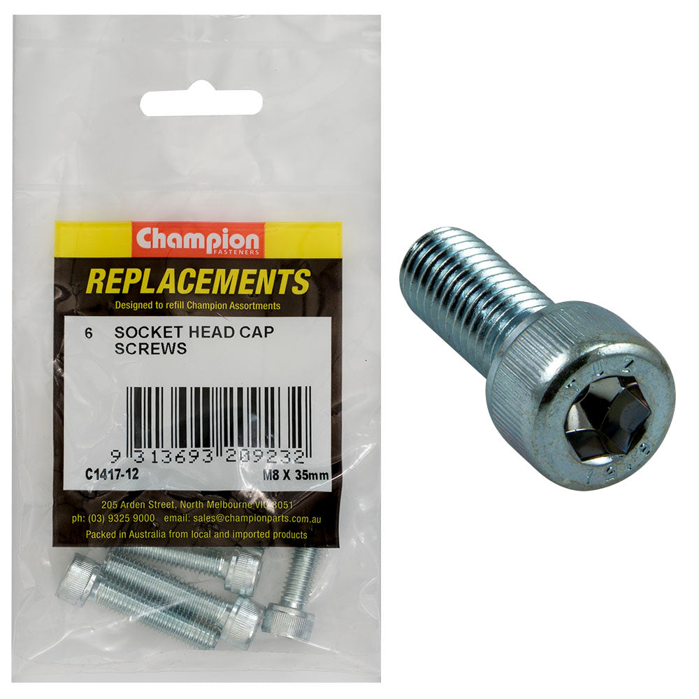 Champion Fasteners Socket Head Cap Screw High Tensile M8 X 35mm Zinc Plated C1417-12