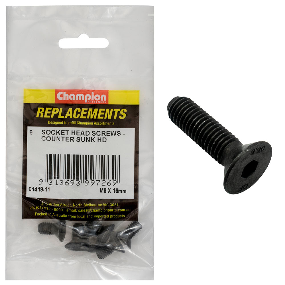 Champion Fasteners Socket Head Cap Screw Csk M8 X 16mm C1419-11