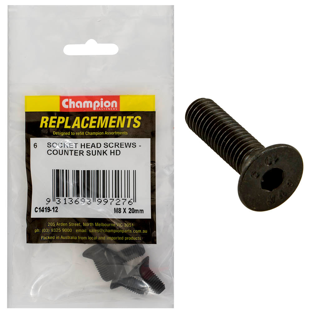 Champion Fasteners Socket Head Cap Screw Csk M8 X 20mm C1419-12