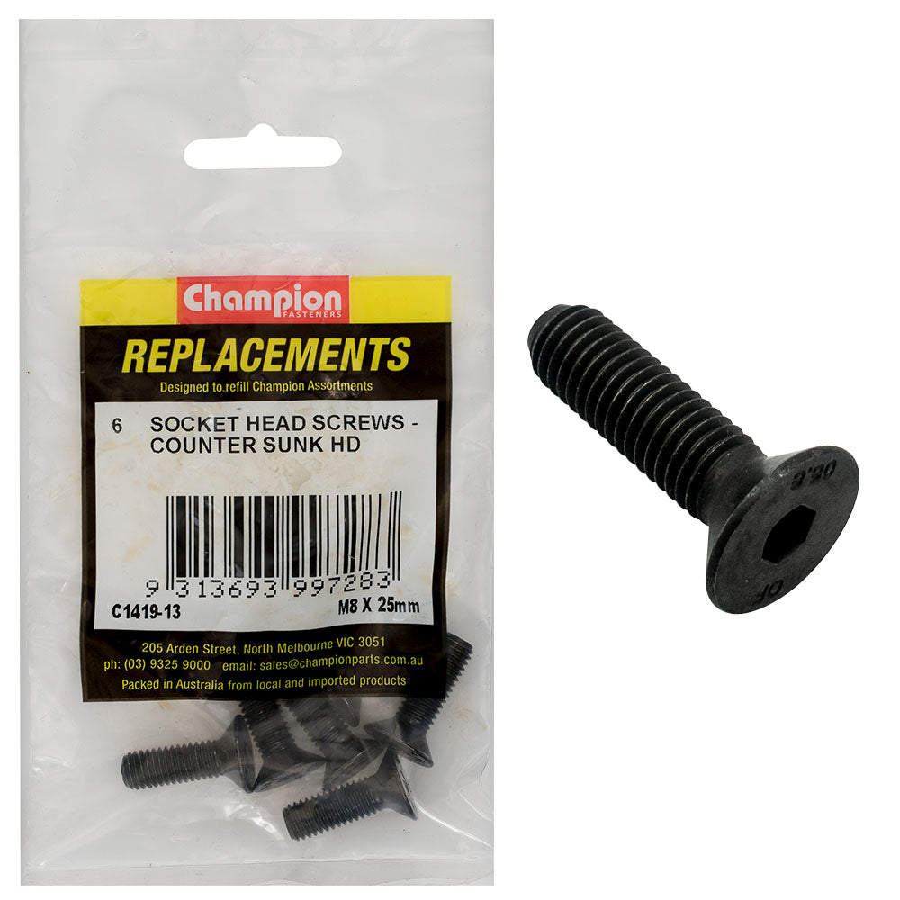 Champion Fasteners Socket Head Cap Screw Csk M8 X 25mm C1419-13