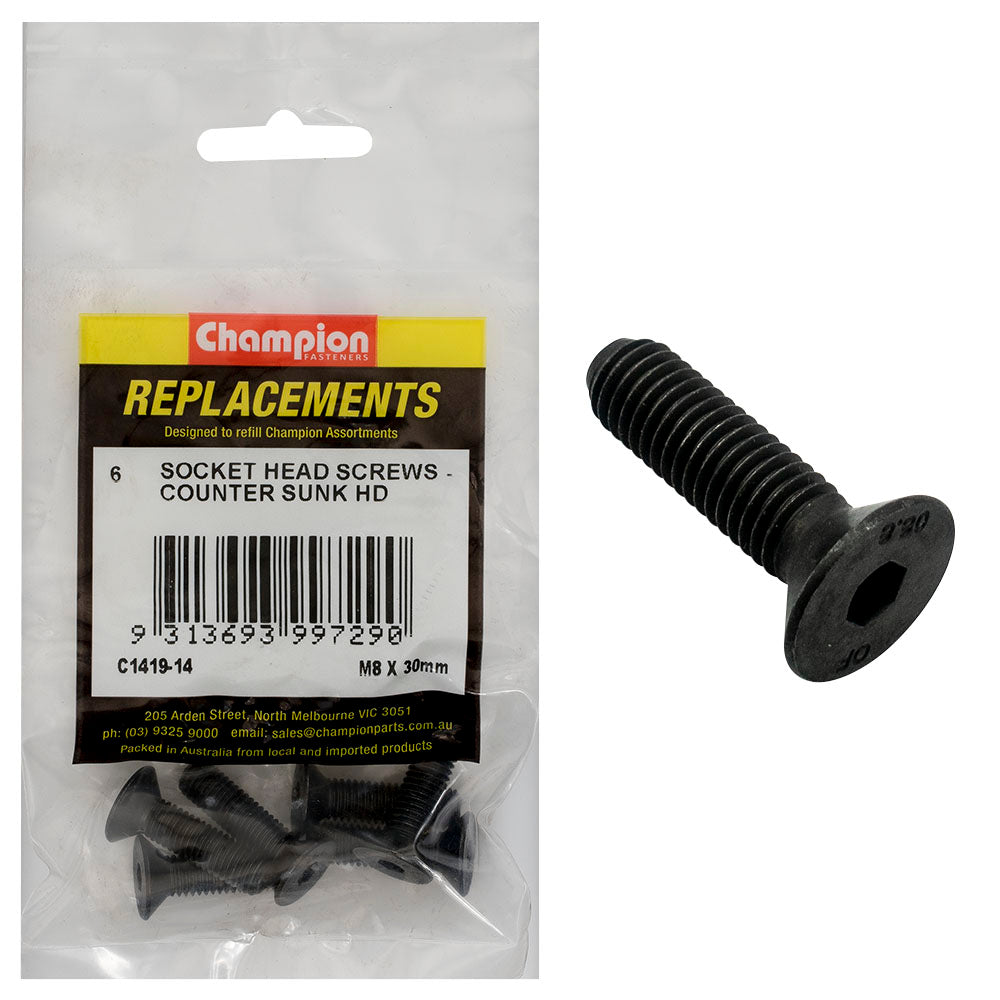 Champion Fasteners Socket Head Cap Screw Csk M8 X 30mm C1419-14