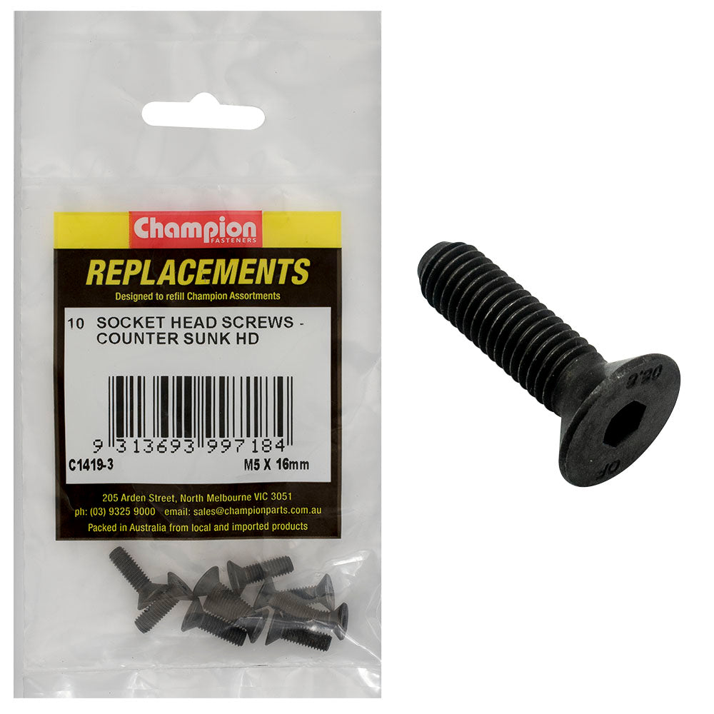 Champion Fasteners Socket Head Cap Screw Csk M5 X 16mm C1419-3